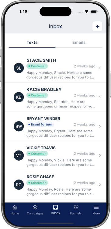 Text and Email Communication (By Preference)